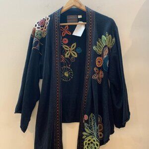 Guinevere Anthropologie Floral Stitched Cardigan - Size Medium